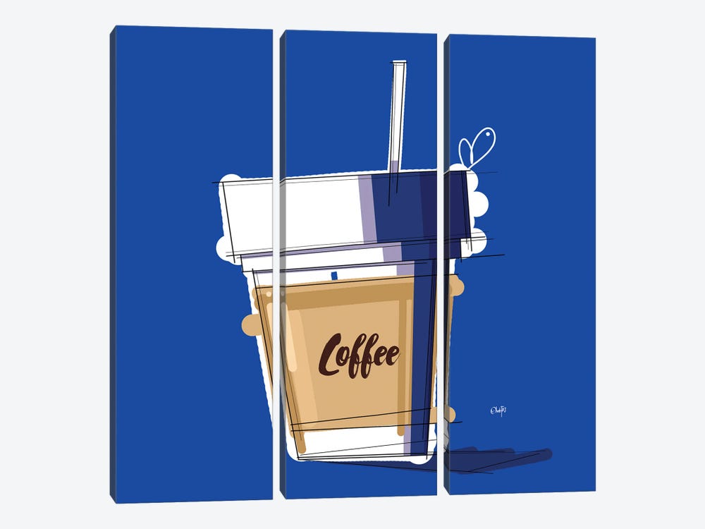 Blue Coffee Hour by Ohab TBJ 3-piece Art Print