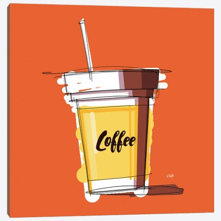 Orange Coffee Hour Canvas Print #TBJ121} by Ohab TBJ Canvas Print