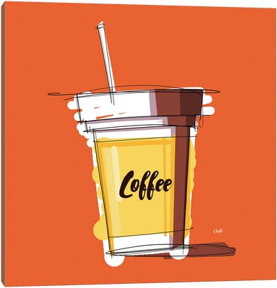 Orange Coffee Hour Canvas Art Print - Ohab TBJ