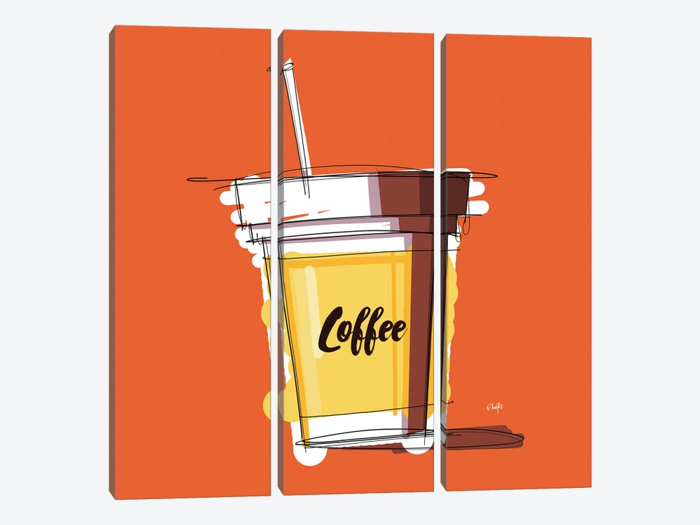 Orange Coffee Hour by Ohab TBJ 3-piece Canvas Artwork