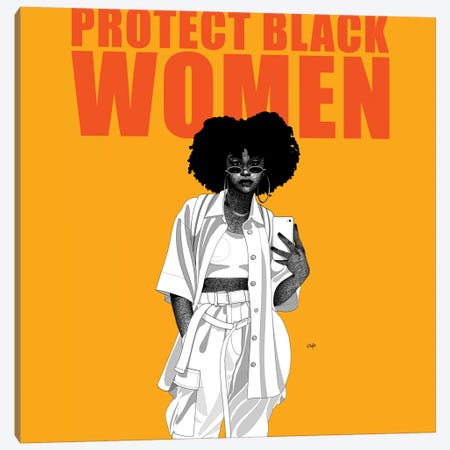 Protect Black Women Canvas Print #TBJ29} by Ohab TBJ Canvas Wall Art