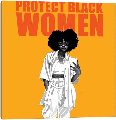 Protect Black Women Canvas Art Print - Black Lives Matter Art
