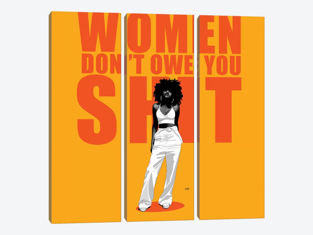 Women Don't Owe You Shit by Ohab TBJ 3-piece Canvas Artwork
