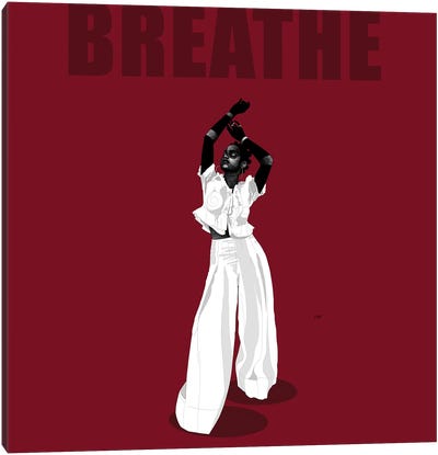 Breathe Canvas Art Print - Pantone 2023 Viva Magenta