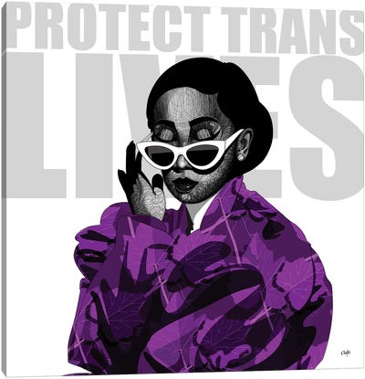 Protect Trans Lives Canvas Art Print - Ohab TBJ