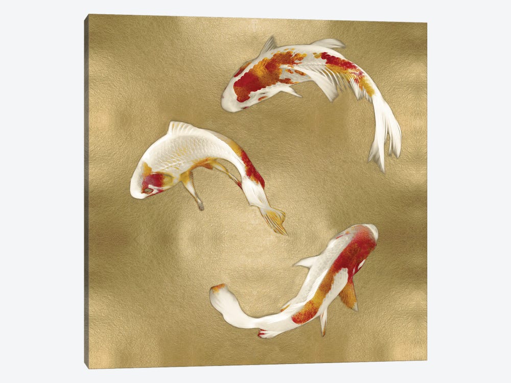Koi On Gold I by Tina Blakely 1-piece Canvas Print