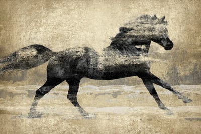 Running Horse - Gold II by Tina Blakely multi panel art