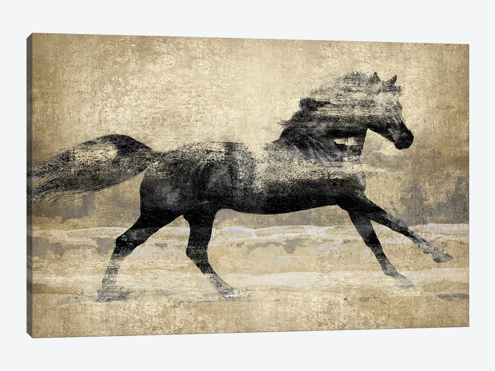 Running Horse - Gold II by Tina Blakely 1-piece Canvas Wall Art