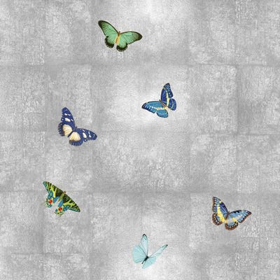 Butterflies On Silver I by Tina Blakely multi panel art