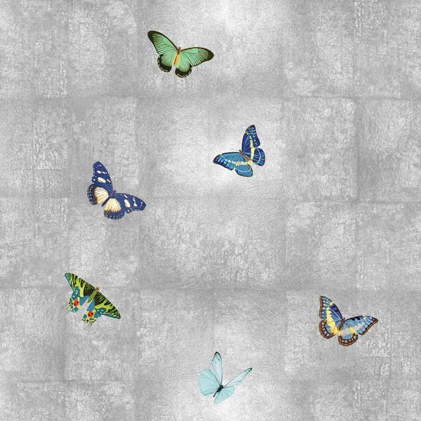 Butterflies On Silver I