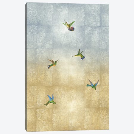 Hummingbirds In Flight II Canvas Print #TBK7} by Tina Blakely Art Print