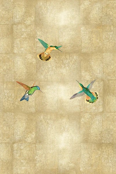 Hummingbirds On Gold I by Tina Blakely canvas print