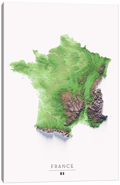 France Canvas Art Print - Trobart Maps
