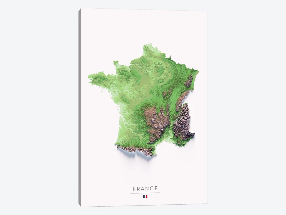 France by Trobart Maps 1-piece Canvas Artwork