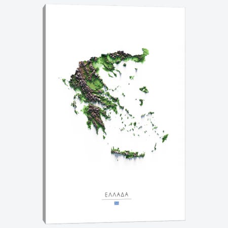 Greece Canvas Print #TBM12} by Trobart Maps Canvas Artwork