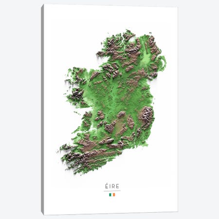Ireland Canvas Print #TBM14} by Trobart Maps Art Print