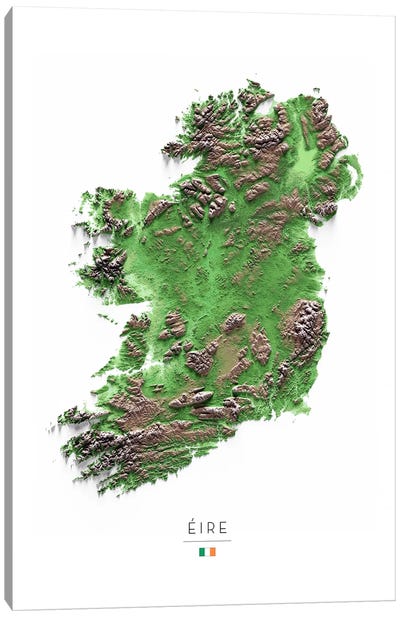 Ireland Canvas Art Print - 3-Piece Map Art