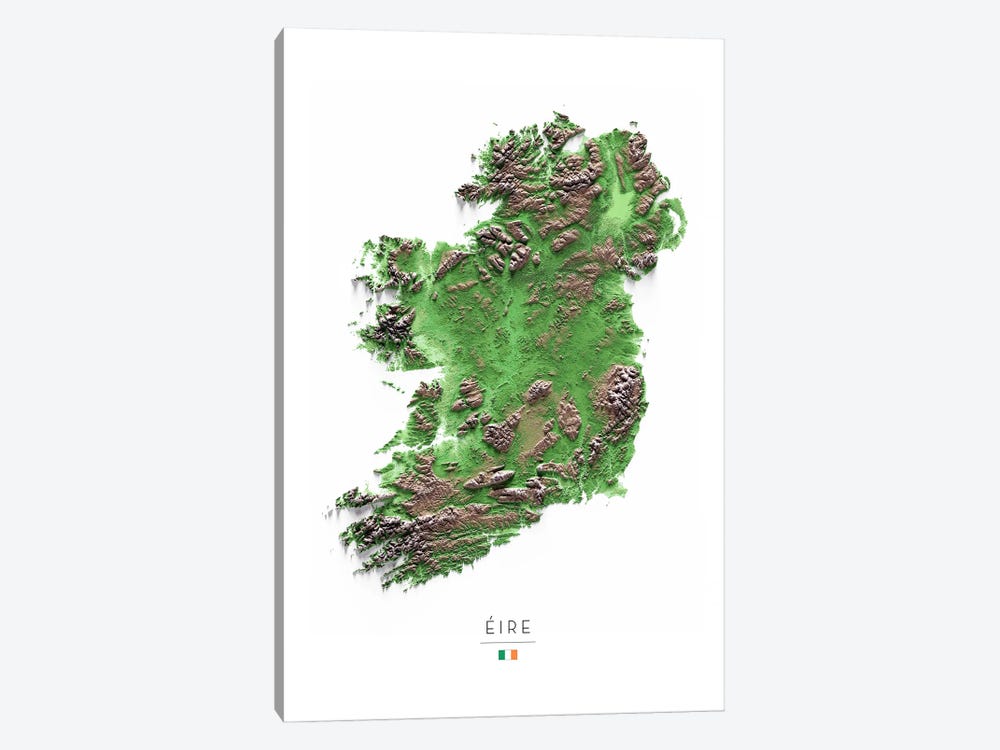 Ireland by Trobart Maps 1-piece Canvas Art