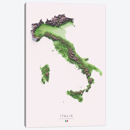 Italy Canvas Print #TBM15} by Trobart Maps Art Print