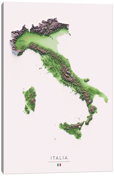 Italy Canvas Art Print - Large Map Art