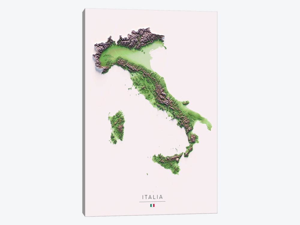 Italy by Trobart Maps 1-piece Canvas Print