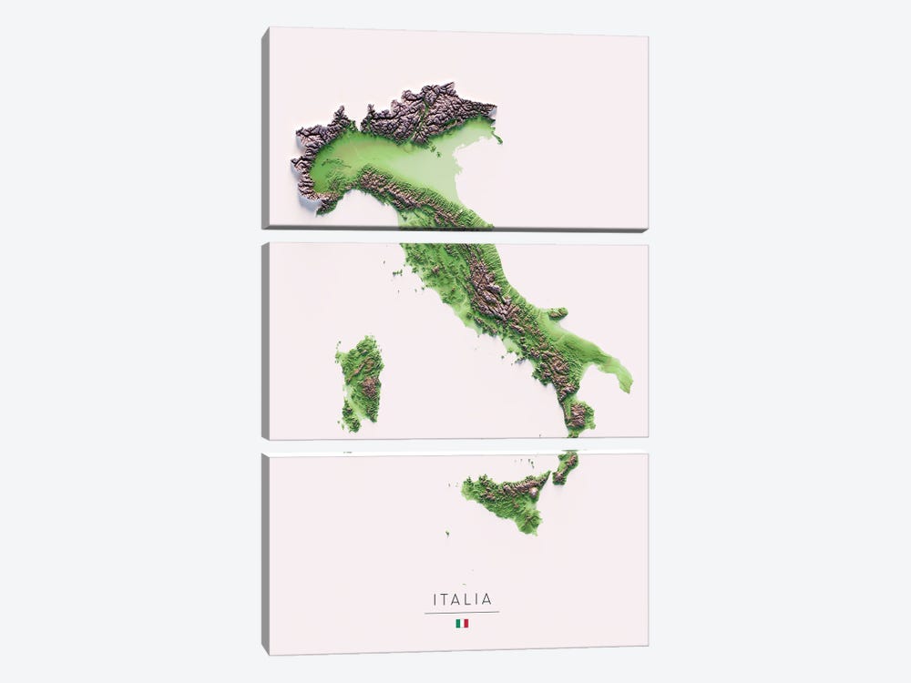 Italy by Trobart Maps 3-piece Art Print