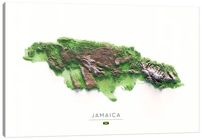 Jamaica Canvas Art Print - 3-Piece Map Art