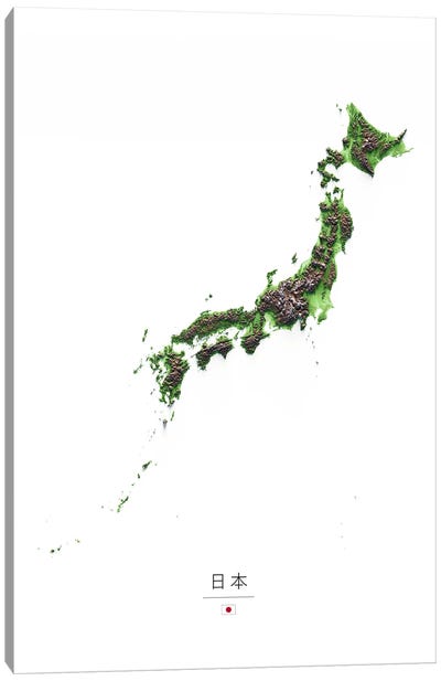 Japan Canvas Art Print - 3-Piece Map Art