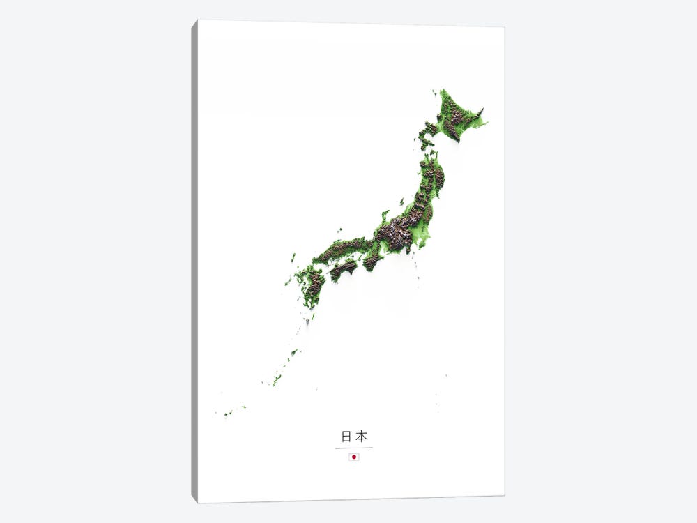 Japan by Trobart Maps 1-piece Canvas Print