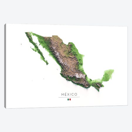 Mexico Canvas Print #TBM18} by Trobart Maps Canvas Wall Art