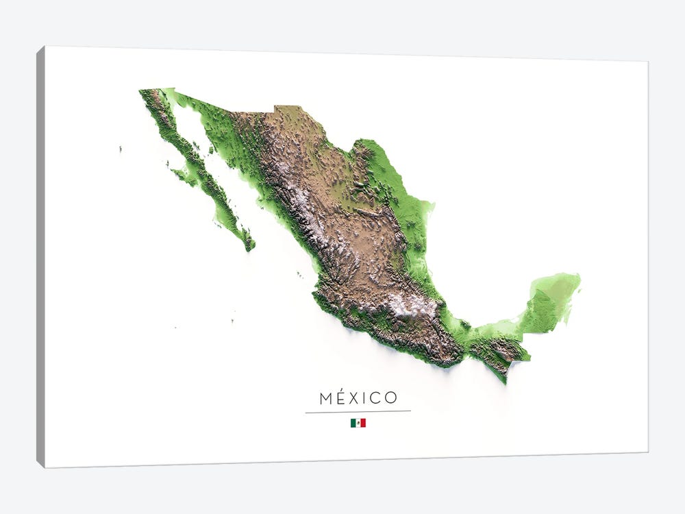 Mexico by Trobart Maps 1-piece Canvas Artwork
