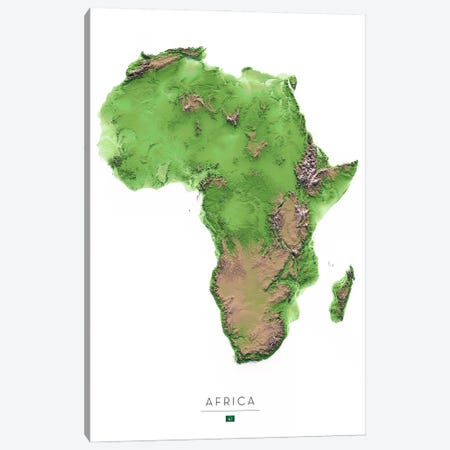 Africa Canvas Print #TBM1} by Trobart Maps Canvas Wall Art