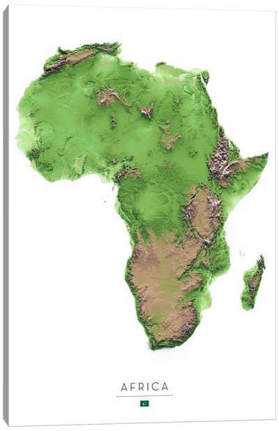 Africa Canvas Art Print - Large Map Art