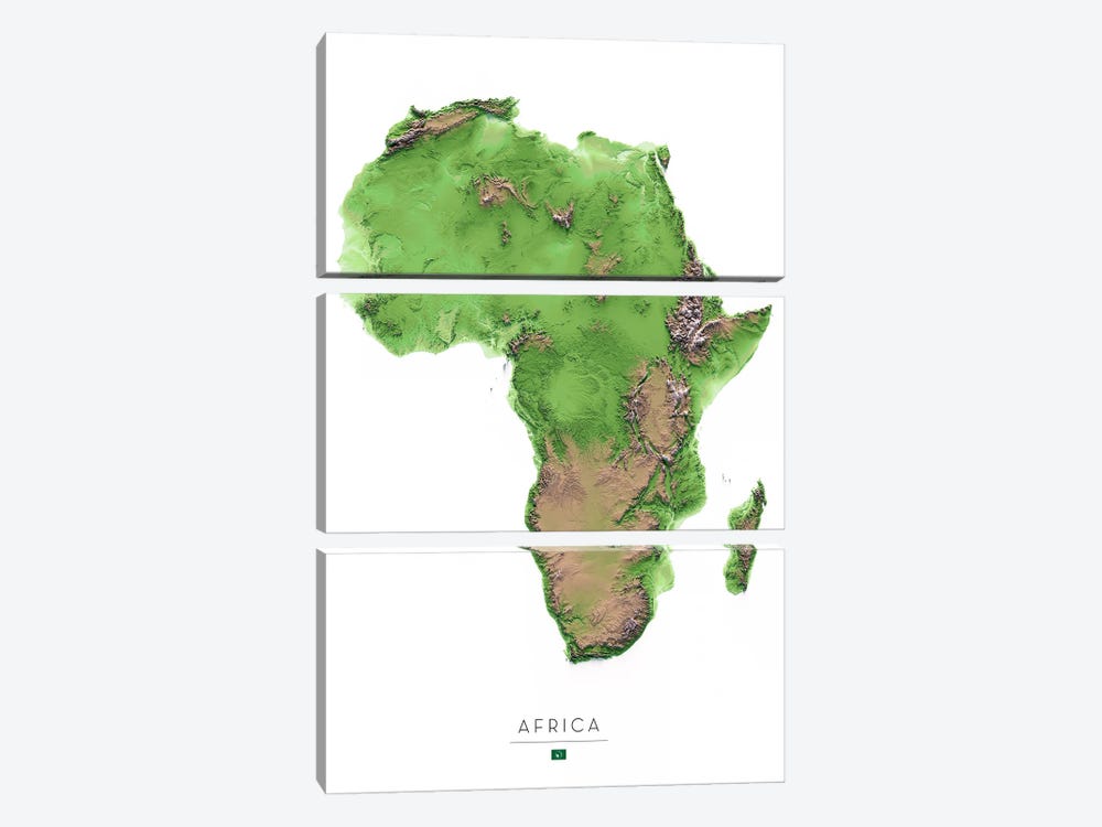 Africa by Trobart Maps 3-piece Canvas Artwork