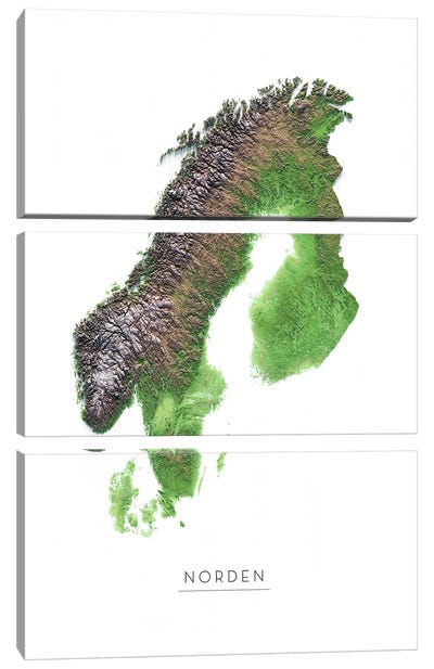 Scandinavia Canvas Art Print - 3-Piece Map Art