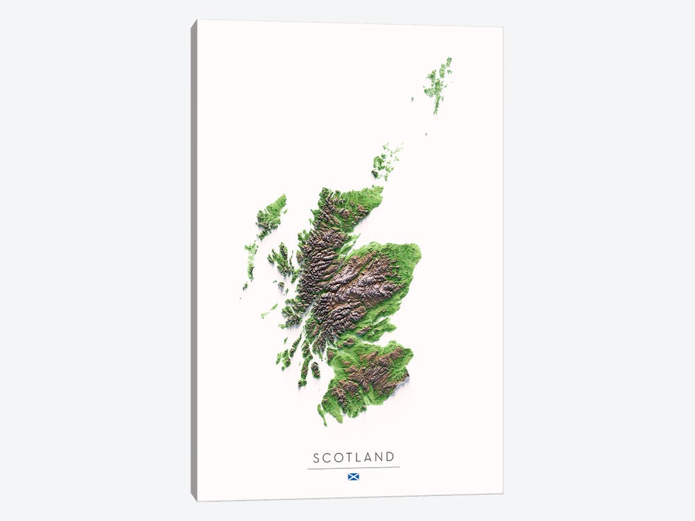 Scotland by Trobart Maps 1-piece Canvas Art