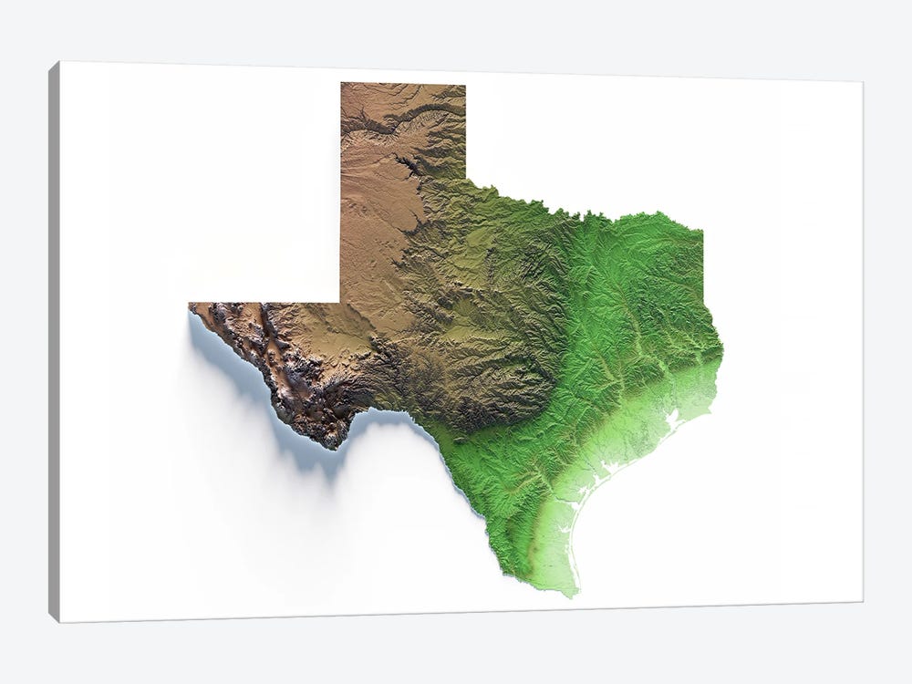 Texas by Trobart Maps 1-piece Canvas Art
