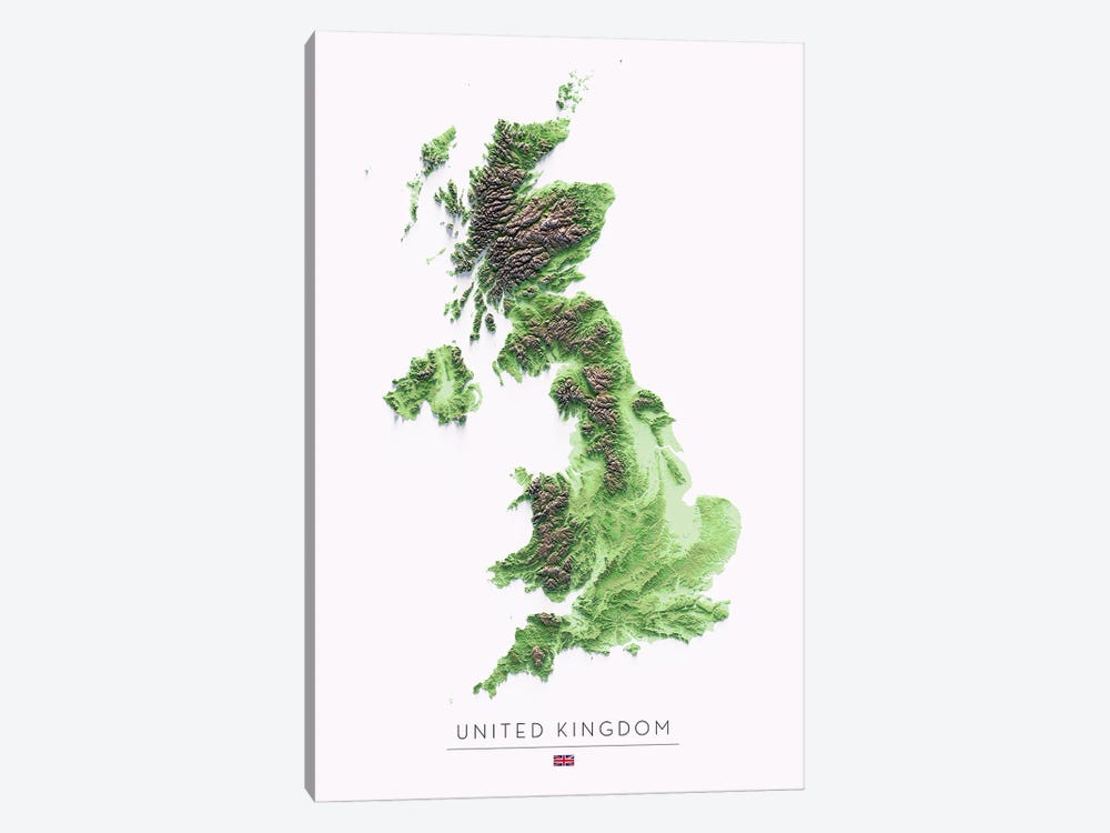 UK by Trobart Maps 1-piece Canvas Art