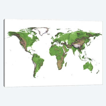 World Map Canvas Print #TBM28} by Trobart Maps Art Print