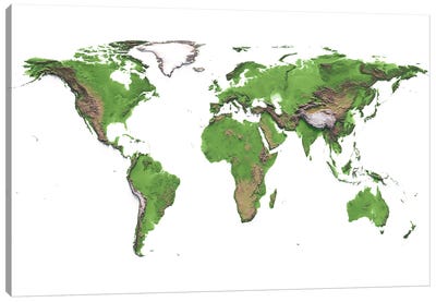 World Map Canvas Art Print - Science Art