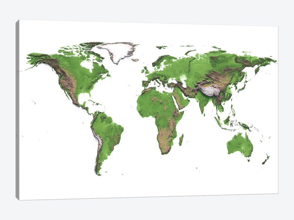World Map by Trobart Maps 1-piece Canvas Art Print