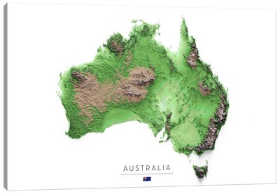 Australia Canvas Art Print - Large Map Art
