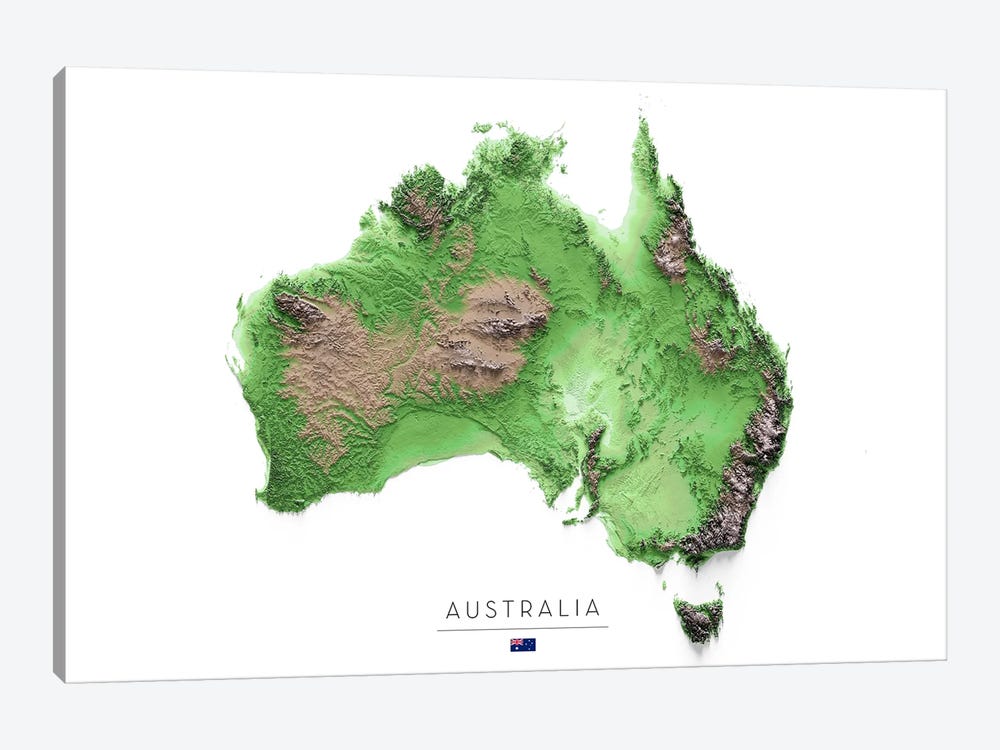 Australia by Trobart Maps 1-piece Canvas Art Print