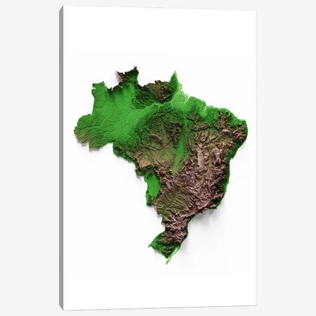 Brazil Canvas Print #TBM4} by Trobart Maps Canvas Art Print