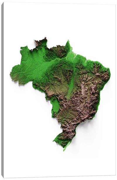 Brazil Canvas Art Print - 3-Piece Map Art