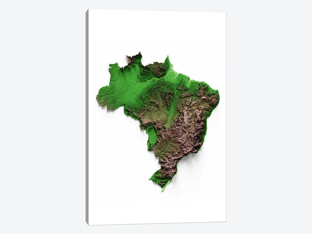 Brazil by Trobart Maps 1-piece Canvas Print