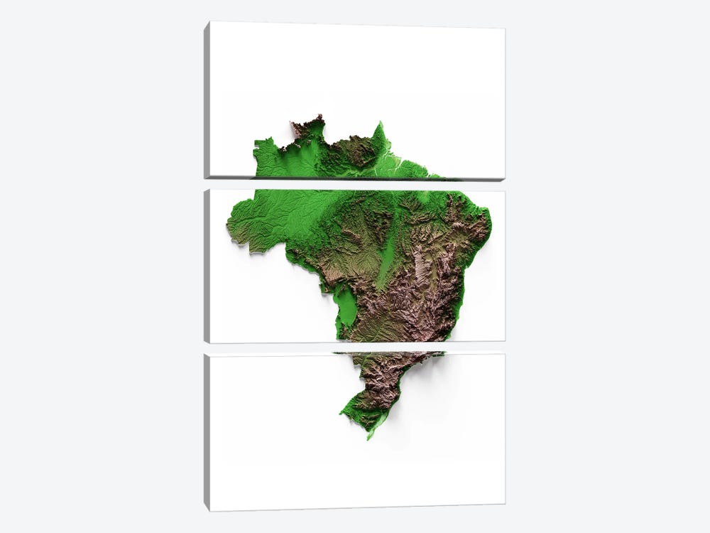 Brazil by Trobart Maps 3-piece Art Print
