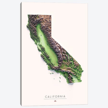 California Canvas Print #TBM5} by Trobart Maps Canvas Art Print