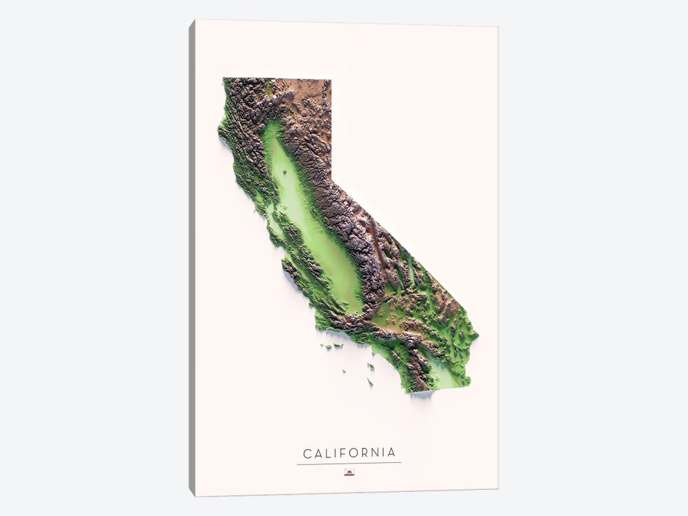California by Trobart Maps 1-piece Canvas Wall Art