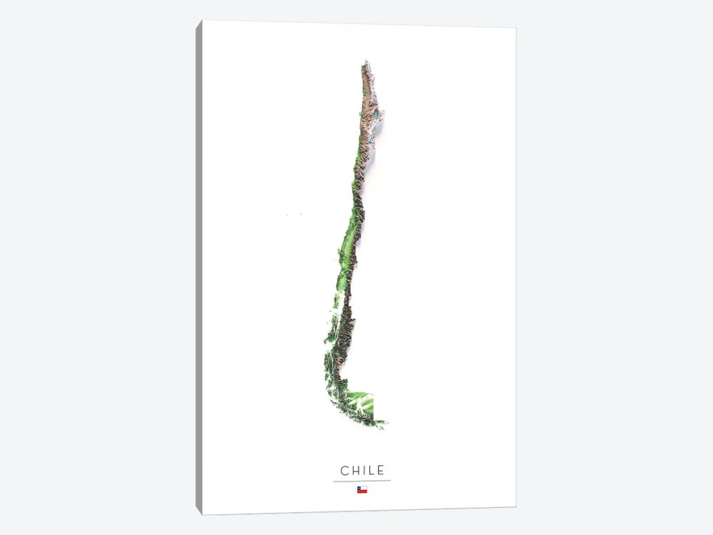 Chile by Trobart Maps 1-piece Art Print